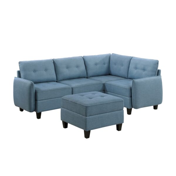 9557BUE*5SCOT 5-Piece Sectional with Stora...