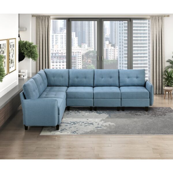 9557BUE*6SC 6-Piece Sectional with Storage