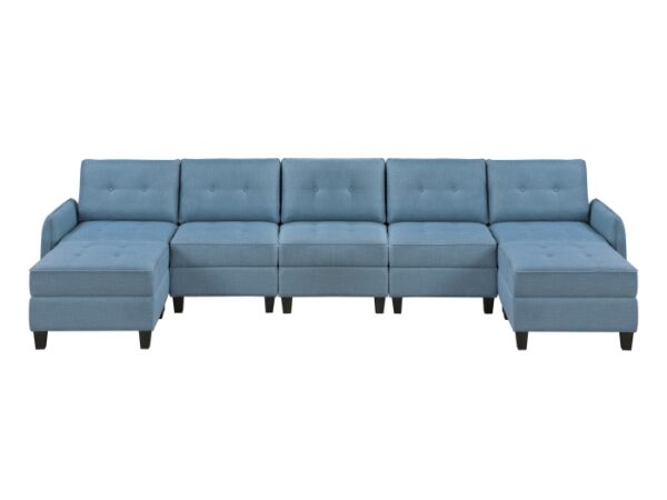 9557BUE*7SC2OT 7-Piece Sectional with Stora...
