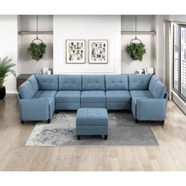 9557BUE*8SCOT 8-Piece Sectional with Stora...