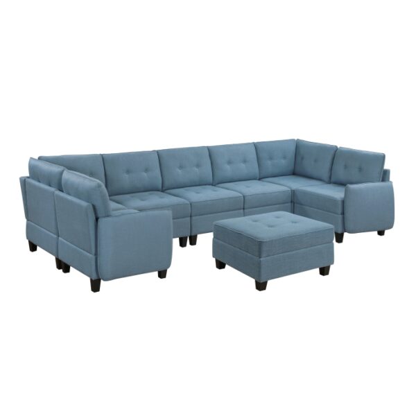 9557BUE*8SCOT 8-Piece Sectional with Stora...