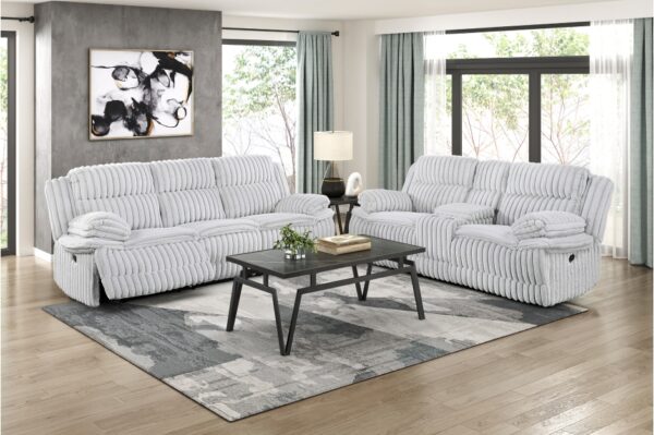 9577GY Seating-Goodland Collection 2pc Set: Sofa, Love