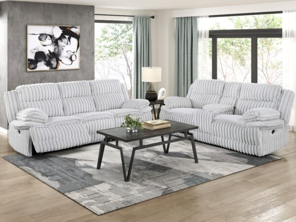 9577GY Seating-Goodland Collection 2pc Set: Sofa, Love