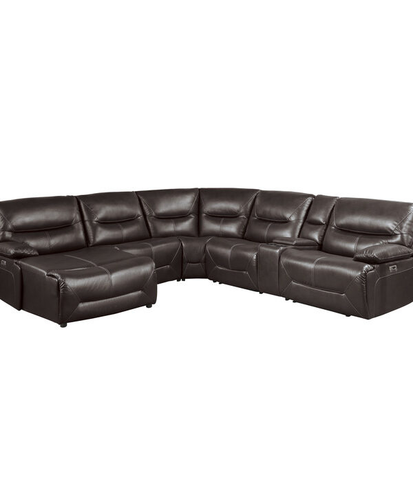 9579BRW*6LCRRPW 6-Piece Power Reclining Sect...