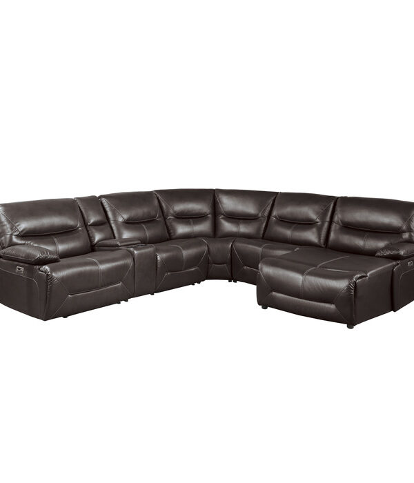 9579BRW*6LRRCPW 6-Piece Power Reclining Sect...