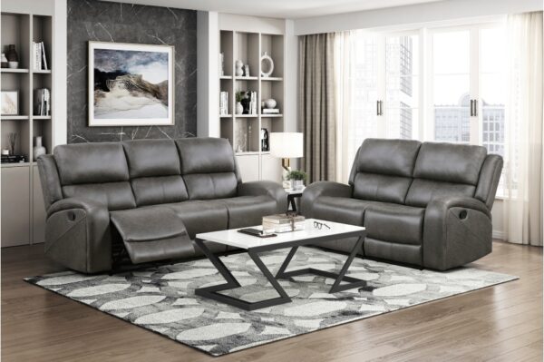 9601GY Seating-Pagosa Collection 2pc Set: Sofa, Love