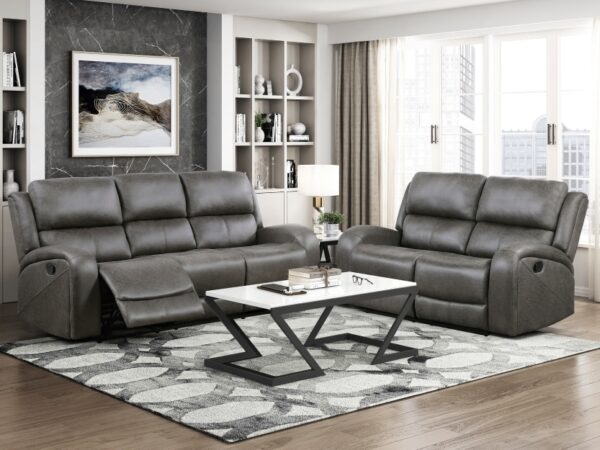 9601GY Seating-Pagosa Collection 2pc Set: Sofa, Love