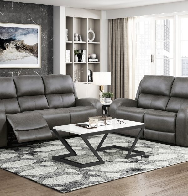 9601GY Seating-Pagosa Collection 2pc Set: Sofa, Love