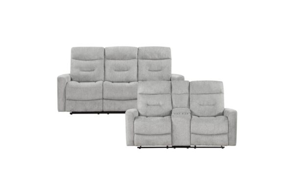 9610GY Seating-Lyndon Collection 2pc Set: Sofa, Love