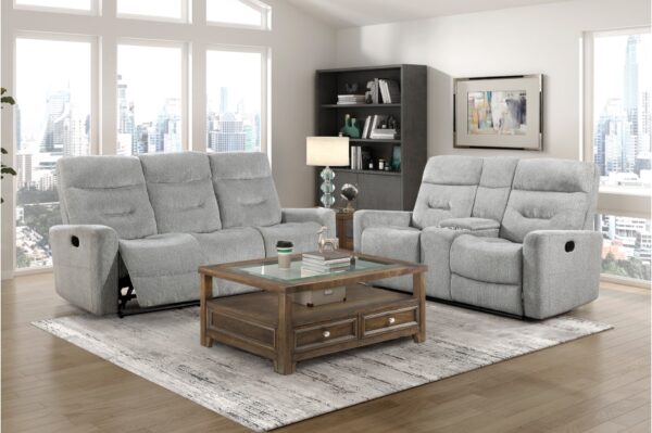 9610GY Seating-Lyndon Collection 2pc Set: Sofa, Love