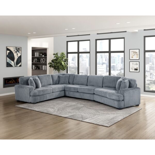 9623GY*42LRU 4-Piece Sectional with Right...