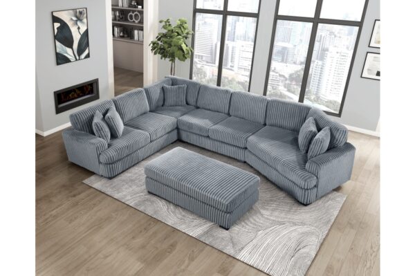 9623GY Seating-Warwick Collection 4-Piece Sectional with Right...