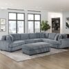 9623GY Seating-Warwick Collection 4-Piece Sectional with Right...