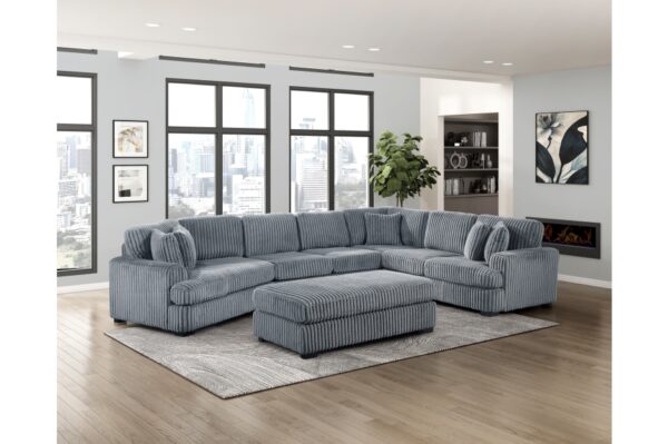 9623GY Seating-Warwick Collection 4-Piece Sectional with Right...