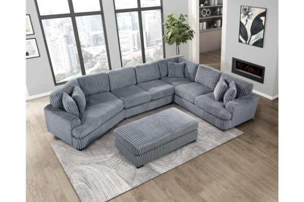 9623GY Seating-Warwick Collection 4-Piece Sectional with Right...