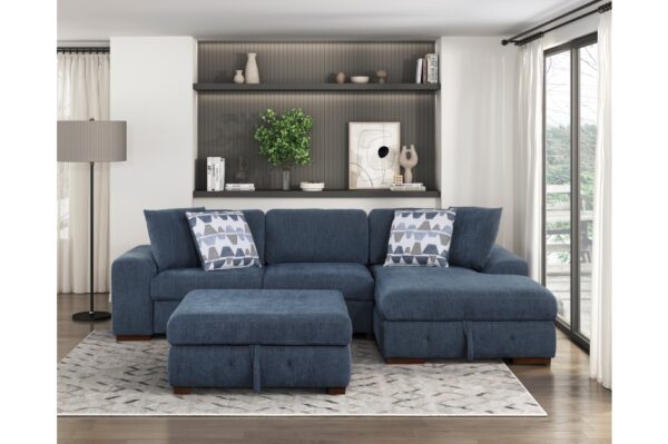 9624BU Seating-Raife Collection 4-Piece Sectional with Right...