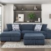 9624BU Seating-Raife Collection 4-Piece Sectional with Right...
