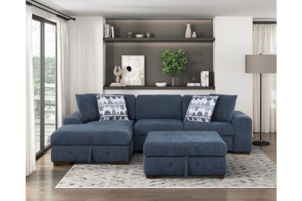 9624BU Seating-Raife Collection 4-Piece Sectional with Right...