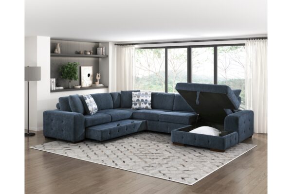 9624BU Seating-Raife Collection 4-Piece Sectional with Right...