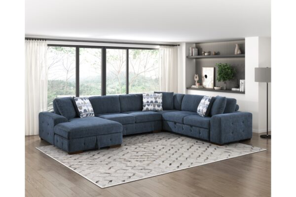 9624BU Seating-Raife Collection 4-Piece Sectional with Right...