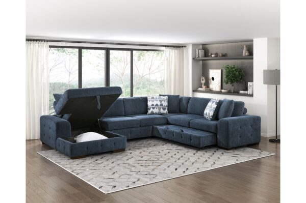 9624BU Seating-Raife Collection 4-Piece Sectional with Right...