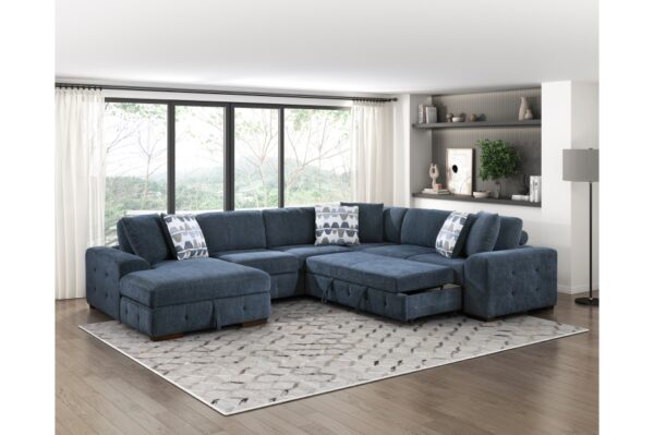 9624BU Seating-Raife Collection 4-Piece Sectional with Right...
