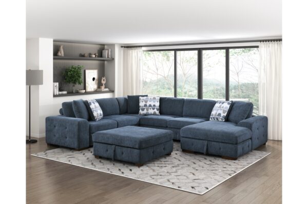 9624BU Seating-Raife Collection 4-Piece Sectional with Right...