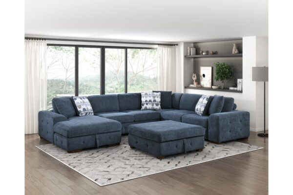 9624BU Seating-Raife Collection 4-Piece Sectional with Right...