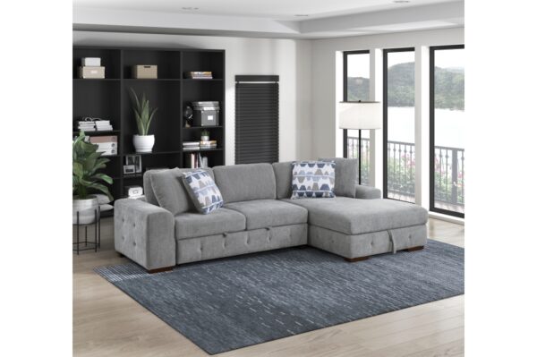 9624GY Seating-Raife Collection 4-Piece Sectional with Right...