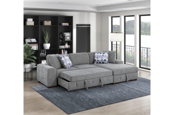 9624GY Seating-Raife Collection 4-Piece Sectional with Right...