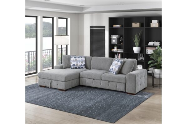 9624GY Seating-Raife Collection 4-Piece Sectional with Right...