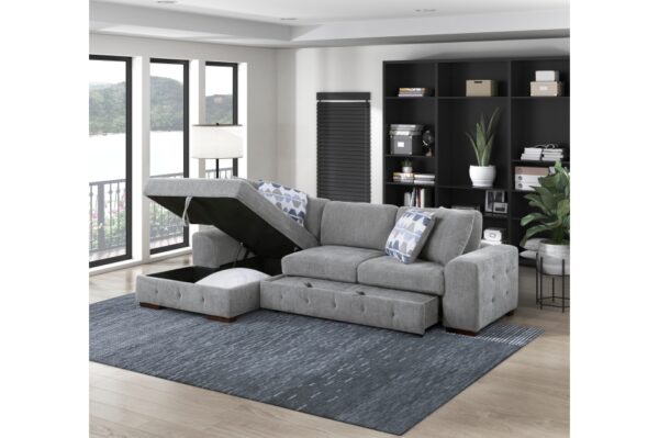 9624GY Seating-Raife Collection 4-Piece Sectional with Right...
