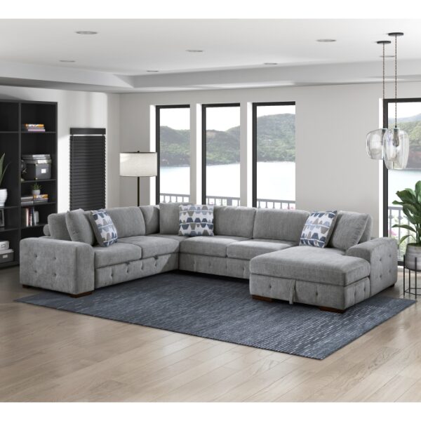 9624GY*42LRC 4-Piece Sectional with Right...