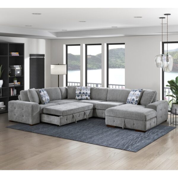 9624GY*42LRC 4-Piece Sectional with Right...