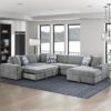 9624GY Seating-Raife Collection 4-Piece Sectional with Right...