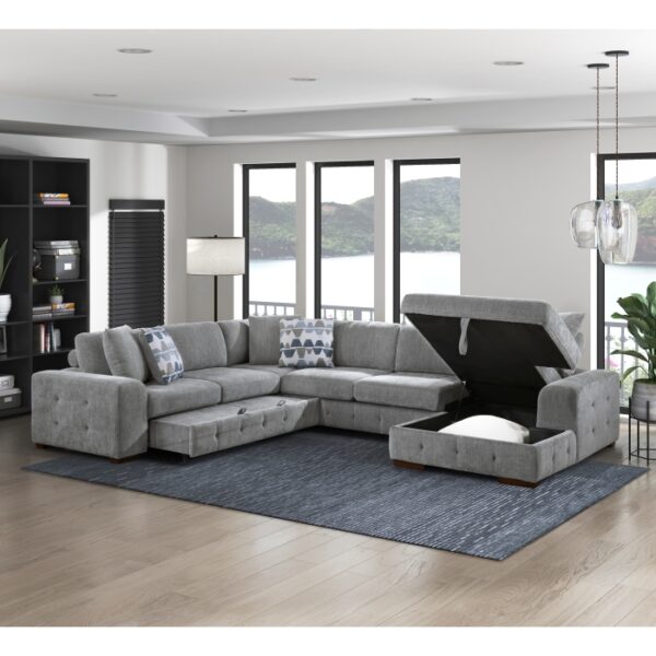 9624GY*42LRC 4-Piece Sectional with Right...