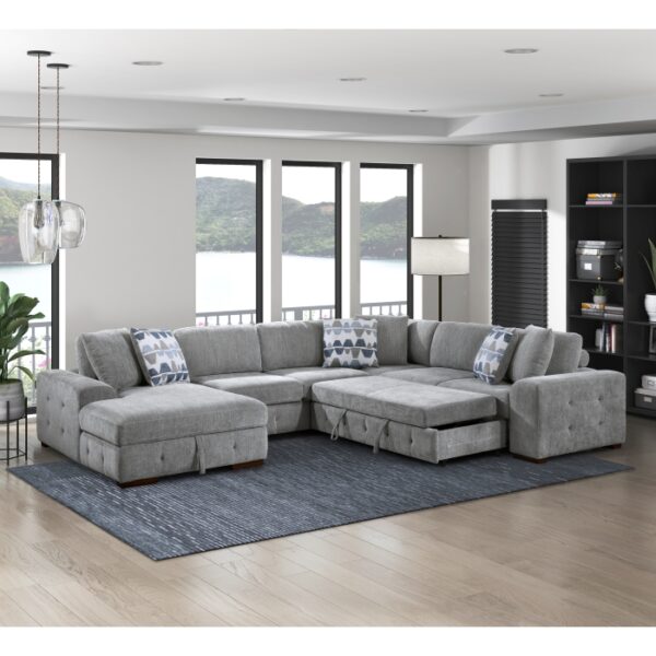 9624GY*42RLC 4-Piece Sectional with Left ...
