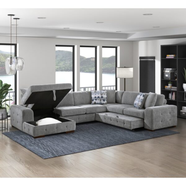 9624GY*42RLC 4-Piece Sectional with Left ...
