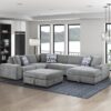 9624GY Seating-Raife Collection 4-Piece Sectional with Right...