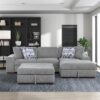 9624GY Seating-Raife Collection 4-Piece Sectional with Right...