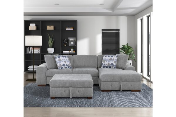 9624GY Seating-Raife Collection 4-Piece Sectional with Right...
