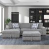 9624GY Seating-Raife Collection 4-Piece Sectional with Right...