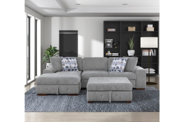 9624GY Seating-Raife Collection 4-Piece Sectional with Right...