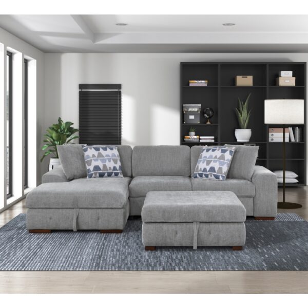 9624GY*3LC2R 3-Piece Sectional with Left ...