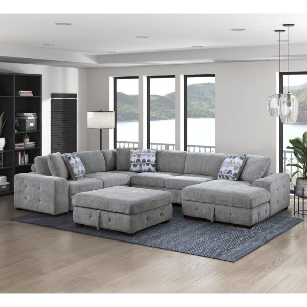 9624GY*52LRC 5-Piece Sectional with Right...