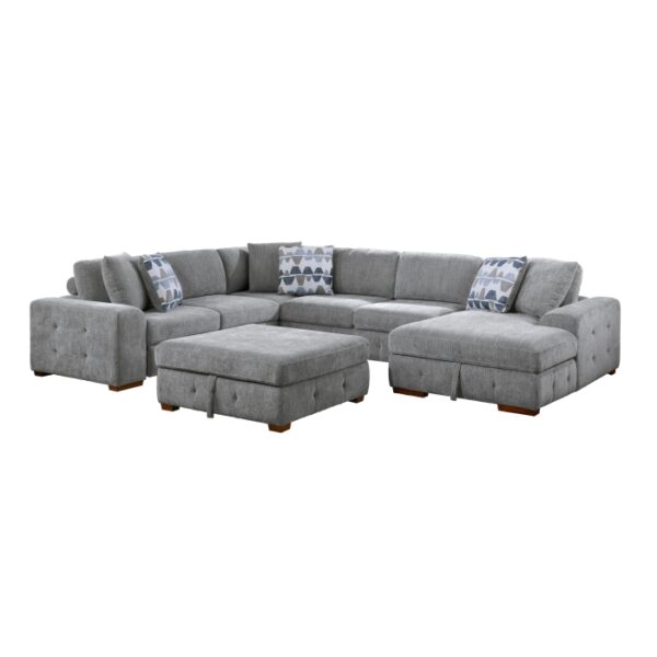 9624GY*52LRC 5-Piece Sectional with Right...