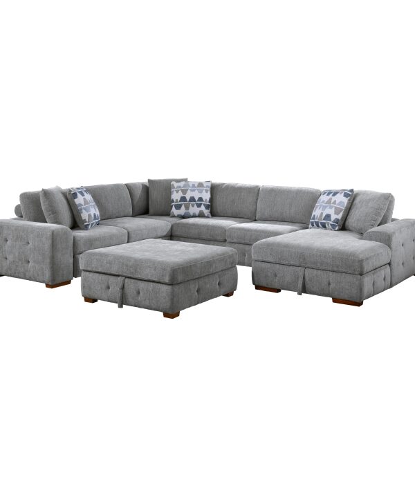 9624GY*52LRC 5-Piece Sectional with Right...
