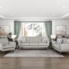 9627TAN Seating-Janne Collection 2pc Set: Sofa, Love