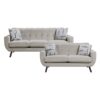 9627TAN Seating-Janne Collection 2pc Set: Sofa, Love
