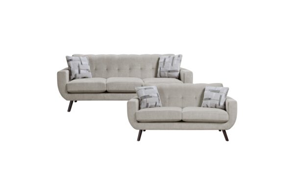 9627TAN Seating-Janne Collection 2pc Set: Sofa, Love